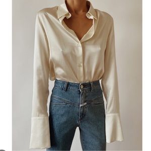 Orseund Iris Silk Satin Button Down